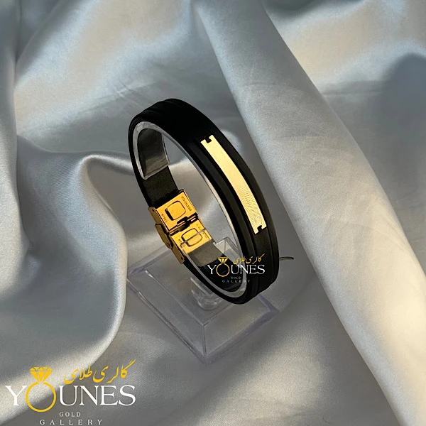 دستبند طلا چرم مردانه L106